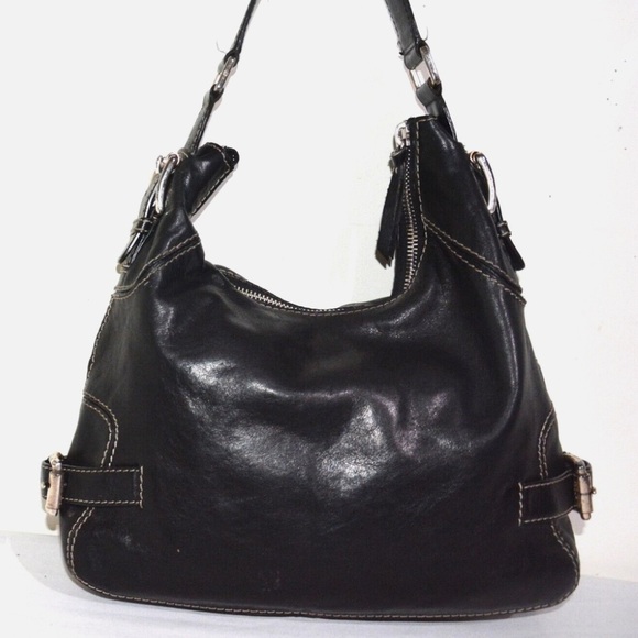 Michael kor Black Leather shoulder Bag vintage - Picture 1 of 13